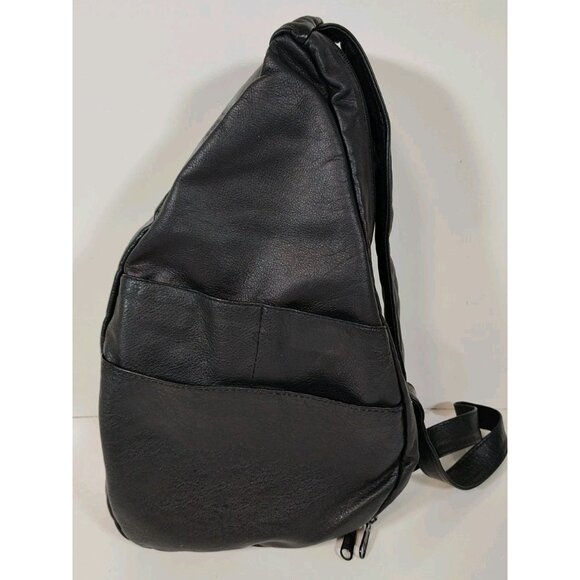 Ace Leather Goods Black Sling Bag Travel Shoulder USA Made 16x9x6 Vintage - Picture 4 of 9